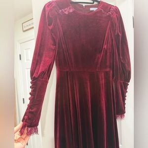 Antonio Melani Velvet Burgundy Dress
